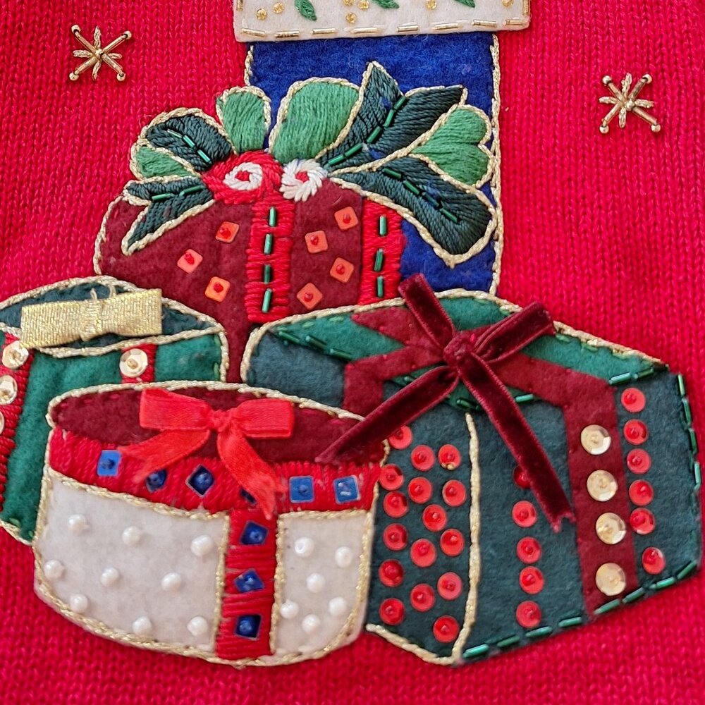 Heirloom Collectibles women's vintage Christmas sweater vest. - Picture 4 of 8